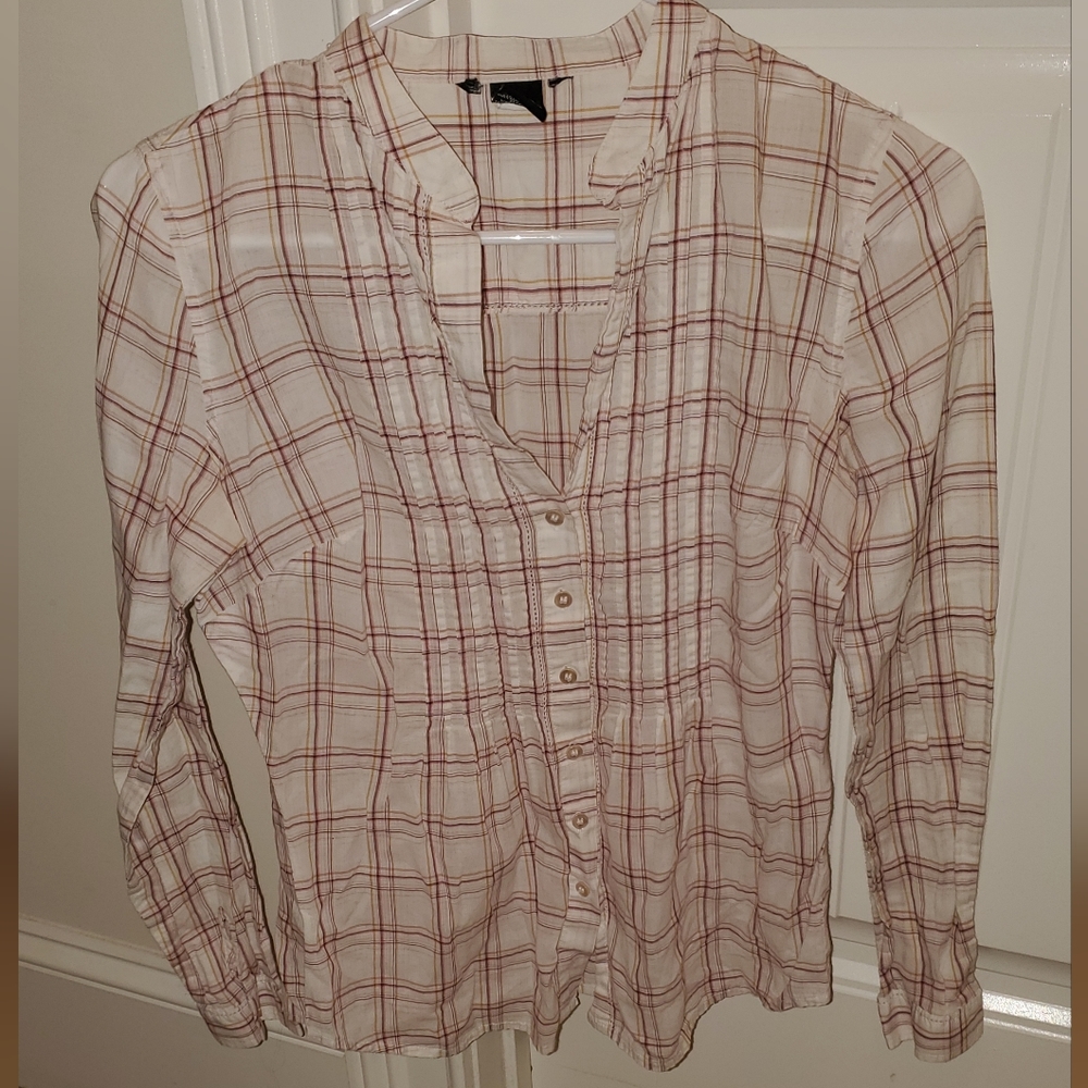 MODA INTERNATIONAL STRIPPED 100% COTTON VINTAGE BUTTON DOWN SHIRT SIZE SMALL